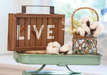 Live, Laugh, Love Slatted Wood Signs with Handles, Set of 3