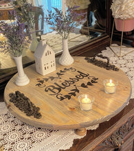 HUGE Handmade Round "Blessed" Tray