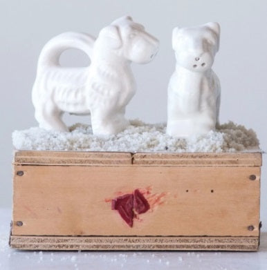 Ceramic Dog Salt and Pepper Shakers, Set of 2
