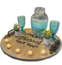 HUGE Handmade Round "Blessed" Tray