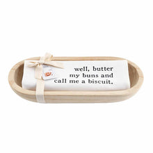 Paulownia Bread Bowl and Towel Set