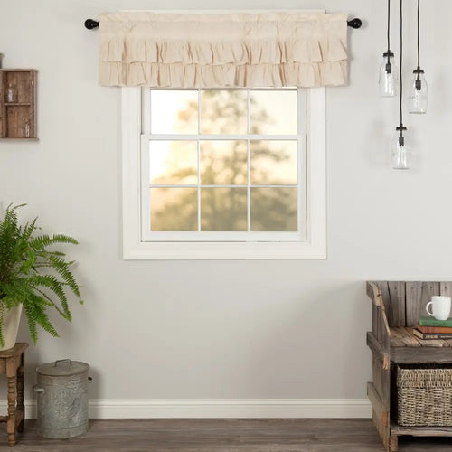 Simple Life Flax Natural Ruffled Valance