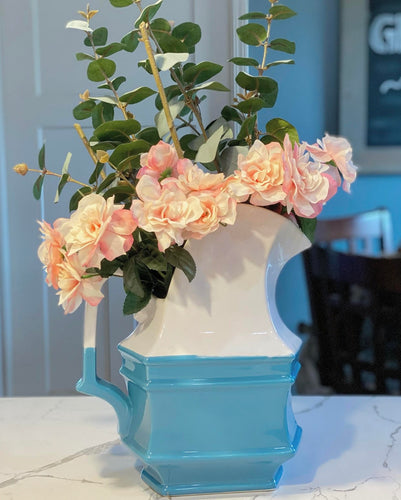 HUGE Pentagonal Blue and White Pitcher