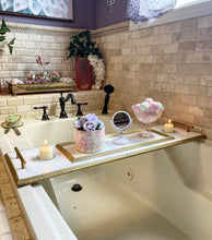 Handmade Tub Board Organizer with Candle Holders