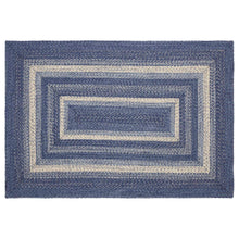 Rectangular Blue Jute Rug with Non-Slip Pad