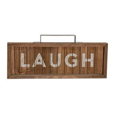 Live, Laugh, Love Slatted Wood Signs with Handles, Set of 3