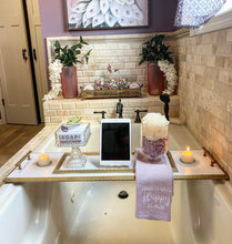 Handmade Tub Board Organizer with Candle Holders