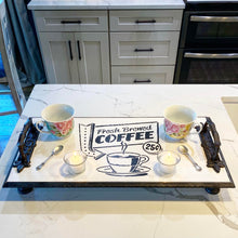 Handmade "Fresh Brewed Coffee" Serving Tray / Riser Board