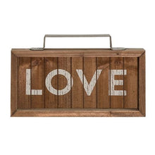 Live, Laugh, Love Slatted Wood Signs with Handles, Set of 3