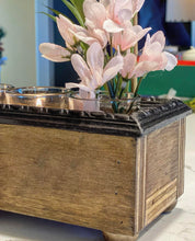 Handmade Reclaimed Wood 6 Votive Candle / Stem Holder Trough