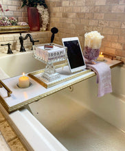 Handmade Tub Board Organizer with Candle Holders