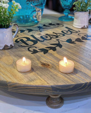 HUGE Handmade Round "Blessed" Tray