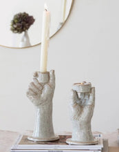 LARGE Stoneware Hand Taper Holders, Set of 2