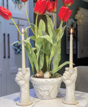 LARGE Stoneware Hand Taper Holders, Set of 2