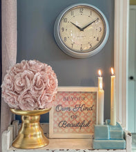 Round Ice Blue Enameled Wall Clock