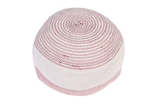 Hand Woven Red & White Rope Baskets with Tassels, Set of 3