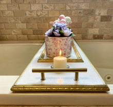 Handmade Tub Board Organizer with Candle Holders