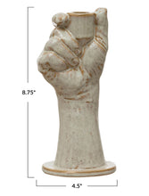 LARGE Stoneware Hand Taper Holders, Set of 2