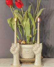 LARGE Stoneware Hand Taper Holders, Set of 2