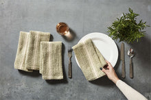 Green Striped Grainsack Napkins, Set of 4