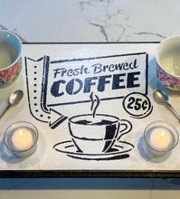 Handmade "Fresh Brewed Coffee" Serving Tray / Riser Board
