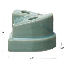 Terracotta Taper Candle Holder with Crackle Glaze