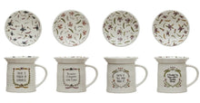 Stoneware Mugs & Snack Plate Toppers, Set of 4