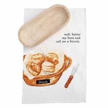 Paulownia Bread Bowl and Towel Set