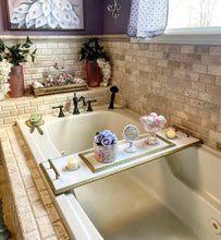 Handmade Tub Board Organizer with Candle Holders