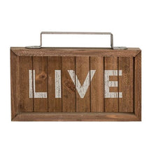 Live, Laugh, Love Slatted Wood Signs with Handles, Set of 3