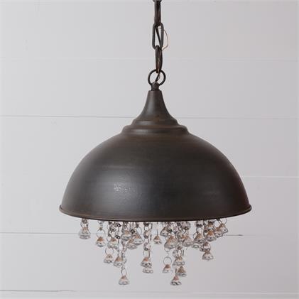 DARK Bronze and Glass Crystal Chandelier Pendant Light