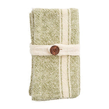 Green Striped Grainsack Napkins, Set of 4