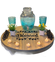 HUGE Handmade Round "Blessed" Tray