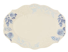 LARGE Vintage Style Blue Floral Tray