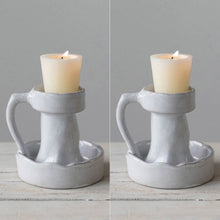 Terracotta Tealight Candle Holders with Handles, Set of 2
