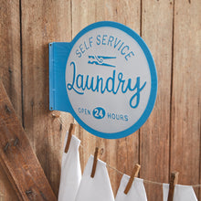 LARGE Laundry Double-Sided Metal Wall Sign