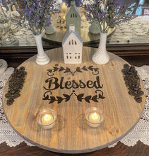 HUGE Handmade Round "Blessed" Tray