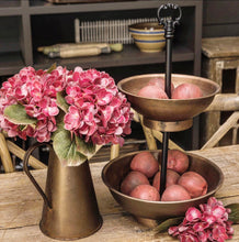 LARGE Two-Tier Copper Finish Bowl Stand