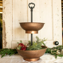 LARGE Two-Tier Copper Finish Bowl Stand