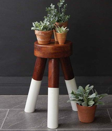 Dip-Dyed Wooden Plant Stand / Stool
