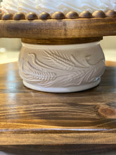 15" Handmade Ceramic and Wood Lazy Susan Centerpiece / Cake Stand