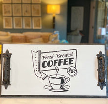 Handmade "Fresh Brewed Coffee" Serving Tray / Riser Board