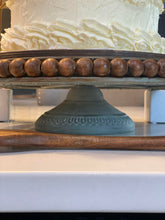 LARGE Handmade Metal and Wood Lazy Susan Cake Stand