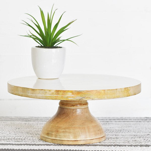 Enamel and Wood Cake Stand/Riser
