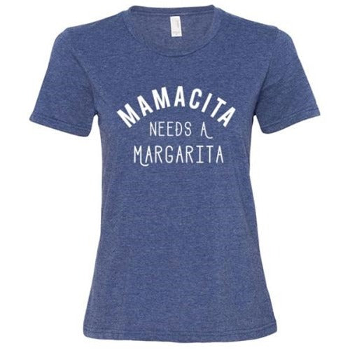 Mamacita Needs a Margarita Heather Blue T-Shirt