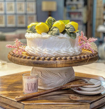 15" Handmade Ceramic and Wood Lazy Susan Centerpiece / Cake Stand
