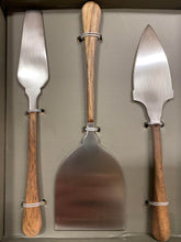 Wood Handled Stainless Steel Cheese Servers, Set of 3