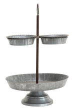 Galvanized 2-Tier Tray with 3 Sections