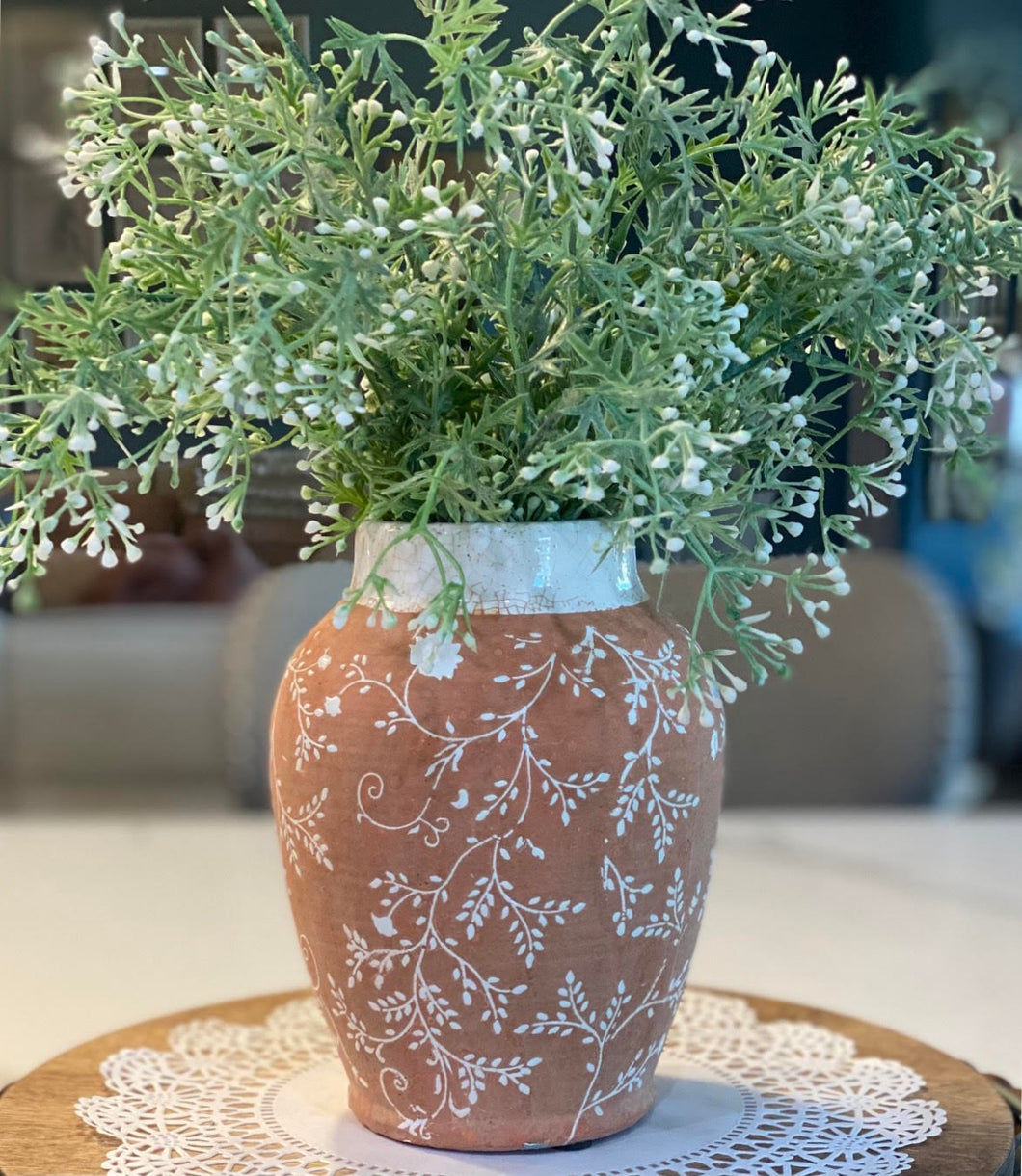 Floral Terracotta Vase